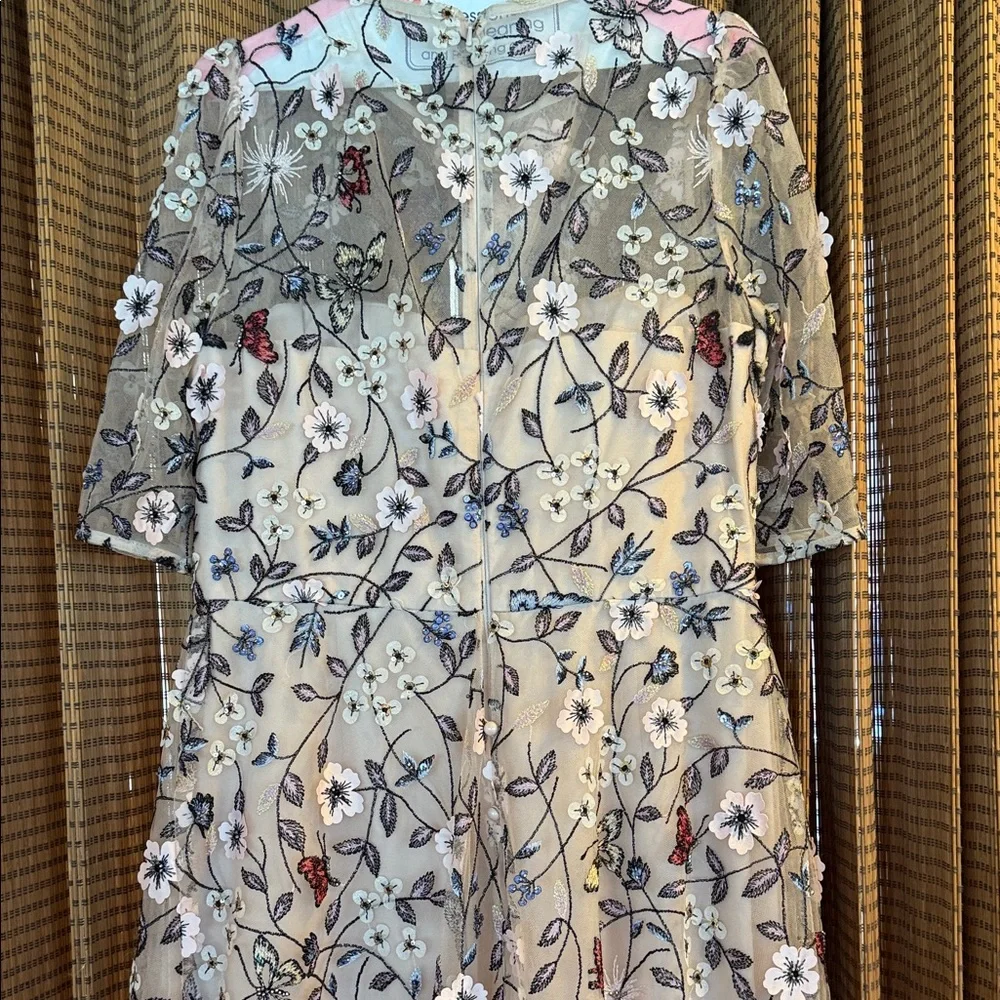 Floral Embroidered Dress By Rickie Freeman Teri Jon - Picture 9 of 10